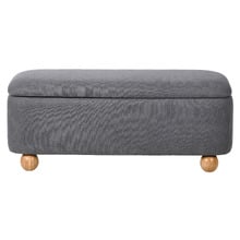 Ruan Linen-Look Storage Ottoman Bench
